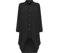 GOSTYLES® Womens Long Sleeve Batwing Shirt Dress, Ladies Elegant Casual Wear Dip Hem Hi-Lo Button Down Collared Tunic Shirt (Black, 24-26)