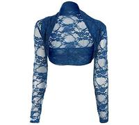 GOSTYLES® Womens Long Sleeve Floral Lace Shrug Bolero Top, Ladies Elegant Lace Cover-Up Open Front Blouse Shrug (Teal, 20-22)