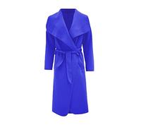 GOSTYLES® Womens Long Waterfall Italian Duster Trench Coats, Ladies Winter Wear Long Sleeve French Belted Oversized Jacket (Royal Blue, XL)