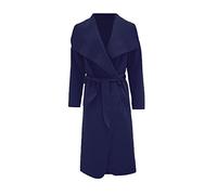 GOSTYLES® Womens Long Waterfall Italian Duster Trench Coats, Ladies Winter Wear Long Sleeve French Belted Oversized Jacket (Navy, XL)