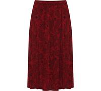 GOSTYLES® Womens Multi-Print Swing Flowy Elasticated Waist Midi Skirt, Ladies Lightweight Stretchy Long Flare Boho Summer Skirt (Wine, 4XL)