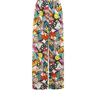 GOSTYLES® Womens Plain & Printed Palazzo Wide Leg Flared Trousers, Ladies High Waist Soft Stretchy Loose Fit Casual Lounge Bottoms Pants (Bang, M-L)