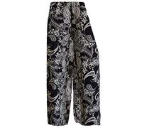 GOSTYLES® Womens Plain & Printed Palazzo Wide Leg Flared Trousers, Ladies High Waist Soft Stretchy Loose Fit Casual Lounge Bottoms Pants (Paisley, XXL)