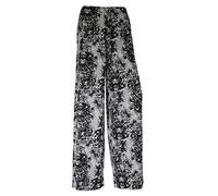 GOSTYLES® Womens Plain & Printed Palazzo Wide Leg Flared Trousers, Ladies High Waist Soft Stretchy Loose Fit Casual Lounge Bottoms Pants (Tie Dye Web, 3XL)