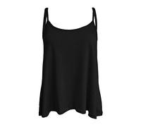 GOSTYLES® Womens Plain & Printed Spaghetti Strap Sleeveless Cami Vest, Ladies Summer Flared Swing Camisole Strappy Tank Tops (Black, 24-26)