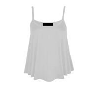 GOSTYLES® Womens Plain & Printed Spaghetti Strap Sleeveless Cami Vest, Ladies Summer Flared Swing Camisole Strappy Tank Tops (White, 24-26)