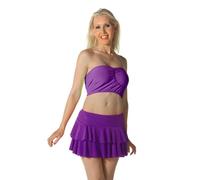 GOSTYLES® Womens Plain Strapless Bandeau Boob Tube Crop Top, Ladies Stretch Vest Bra Summer Casual Clubwear Festival Top (, 8) Purple