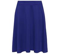 GOSTYLES® Womens Plain & Tartan Soft Stretch Midi Skirt, Ladies Knee-Length Elasticated Waistband Swing Style Scottish Check Skater (Royal Blue, 16)