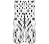 GOSTYLES® Womens Polka Dot Spot Printed Wide Leg Culottes Shorts, Ladies Summer Lightweight Elastic Waist Loose Fit Casual Smart Palazzo Holiday Pants (White, 12-14)