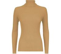 GOSTYLES® Women's Polo Roll Neck Long Sleeve Turtle Neck Jumper - Ladies Plain Mockneck Casual Top (Mocha, 12-14)