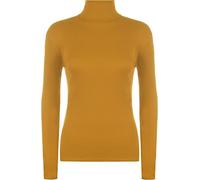 GOSTYLES® Women's Polo Roll Neck Long Sleeve Turtle Neck Jumper - Ladies Plain Mockneck Casual Top (Mustard, 12-14)