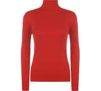 GOSTYLES® Women's Polo Roll Neck Long Sleeve Turtle Neck Jumper - Ladies Plain Mockneck Casual Top (Red, 16-18)