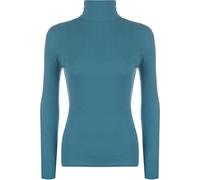 GOSTYLES® Women's Polo Roll Neck Long Sleeve Turtle Neck Jumper - Ladies Plain Mockneck Casual Top (Teal, 16-18)