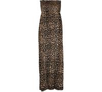 GOSTYLES® Womens Printed Bandeau Strapless Sheering Long Maxi Dress, Ladies Summer Holiday Beach Dresses Casual Boho Style Sundress (Leopard, 16-18)