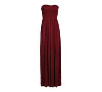 GOSTYLES® Womens Printed Bandeau Strapless Sheering Long Maxi Dress, Ladies Summer Holiday Beach Dresses Casual Boho Style Sundress (Wine, 12-14)