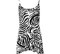 GOSTYLES® Womens Printed Sleeveless Cami Swing Dress, Ladies Summer Stretchy Scoop Neck Strappy Flared Tunic Top (Zebra Print, M-L)