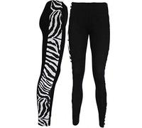 GOSTYLES® Womens Printed Stretchy Tights Leggings, Ladies Everyday Wear Soft & Comfortable Activewear Yoga Pants (Zebra Side Panel, M-L)