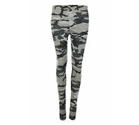 GOSTYLES® Womens Printed Stretchy Tights Leggings, Ladies Everyday Wear Soft & Comfortable Activewear Yoga Pants (Grey Army, S-M)