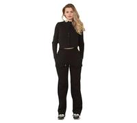 GOSTYLES® Womens Ribbed Molly Button Down Top & Wide-Leg Trousers Co-Ord Set, Ladies Soft Stretchy Loungewear Suitt Casual & Elegant 2-Piece Outfit (Black, S-M)