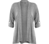 GOSTYLES® Womens Short Sleeve Button Open Cardigan Soft Stretchy Lightweight Cover Up Top, Ladies Casual Summer Shrug Tops (Grey, 24-26)