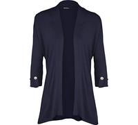 GOSTYLES® Womens Short Sleeve Button Open Cardigan Soft Stretchy Lightweight Cover Up Top, Ladies Casual Summer Shrug Tops (Navy, 20-22)
