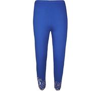 GOSTYLES® Womens Slim Fit Sparkly Sequin Beaded Leggings, Ladies Flower Petal Scallop Design Soft Stretch Party Wear Trousers Pants (Royal Blue, 24-26)