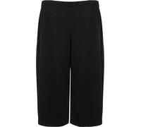 GOSTYLES® Womens Wide Leg Culottes Shorts, Ladies Crepe Stretchy Summer Trousers Flattering Loose Fit, Elastic Waist, Lightweight Casual Shorts (Black, 24-26)