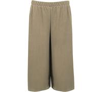GOSTYLES® Womens Wide Leg Culottes Shorts, Ladies Crepe Stretchy Summer Trousers Flattering Loose Fit, Elastic Waist, Lightweight Casual Shorts (Mocha, 24-26)