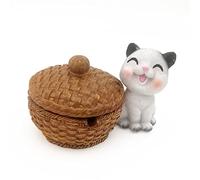 Gosyfeti Cute Cat Ashtray with Lid, Resin Cigarette Ashtray for Outdoor Patio Garden, Creative Smokeless Ash Tray Indoor for Home Office Party, Great Gift for Father Men Women Smokers