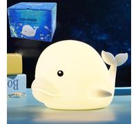 Gosyfeti Cute Dolphin Night Light for Kids, Rechargeable Colorful Touch Lamp, Dimmable Adorable Animal Silicone Nursery Nightlight for Breastfeeding Toddler Baby Children Bedroom Decor
