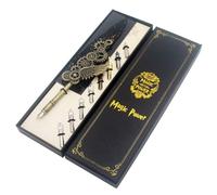 Gosyfeti Quill Pen Set, Calligraphy Dip Feather Pen with 8 Replaceable Nibs for Writing Drawing Signature, Birthday Gift Valentines Day for Father Husband Teacher Handwriting Lovers