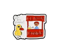 Got Any Grapes Funny Duck Enamel Pin, Silly Duck Grape Meme Brooch Pin, Viral Meme Gift For Teens Sassy Friend, Ice Fresh Lemonade Joke Brooches, Silly Animal Lapel Badge, Sour Humor Accessories