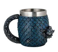GOT Dragon Egg Coffee Mug - Medieval D&D Beer Stein Tankard - 14OZ Stainless Drinking Mug for Dragon Lovers Collector - Novelty Gothic Dungeons and Dragons Gift Bar Party Drinkware decorations