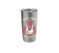Got Ink Funny Tattoo Devil Hell Yeah Inked Tattooist Stainless Steel Insulated Tumbler
