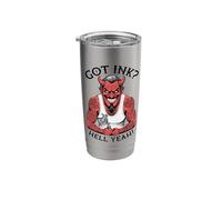 Got Ink Funny Tattoo Devil Hell Yeah Inked Tattooist Stainless Steel Insulated Tumbler