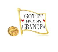 Got It From My Grandpa Present Golden Metal Flag Lapel Pin Badge