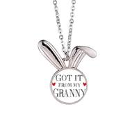 Got It From My Granny Grandma Present Rabbit Necklace Pendant Bunny Animal Jewelry Gift