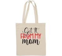 Got It From My Mom Red Graphic Natural Cotton Tote Bag White