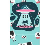 "Got Notes?" notebook | blank lined paper notebook | alien themed notebook | alien journal | cute cow abduction notebook | alien abduction themed ... | UFO aliens notebook journal | cows |