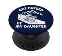 Got Passed By My Daughter,Funny Family Skiing Dad Mom Skier PopSockets Adhesive PopGrip