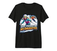 Got Passed by My Daughter Funny Ski Father Skier Skiing Dad Premium T-Shirt