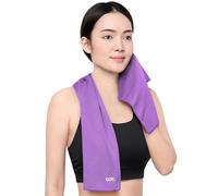 GOT Sports Cooling Towel (40"x12") - Cool Neck & Face Wraps, Sweat Rag for Hiking, Gym, Yoga & Workout - Snap Wet Stay Cool, Purple, Single Pack