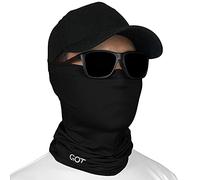 GOT Sports UPF 50+ Fishing Neck Gaiter - UV Face Mask Sun Protection for Men & Women - Camo SPF Face Cover Gator - Fishing, Hunting, Hiking (Midnight Black)