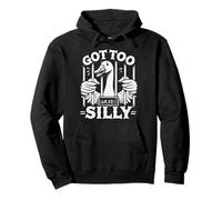 Got Too Silly Funny Goose Behind Bars Graphic Pullover Hoodie