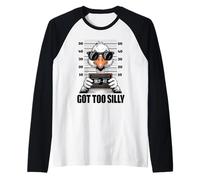 Got Too Silly Funny Goose Face Mugshot Humor for Men Women Raglan Baseball Tee