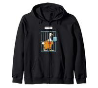 Got Too Silly Funny Goose - Funny Goose Jail Bird Zip Hoodie