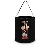 Got Too Silly Goose Cute Halloween Candy Bucket Reusable Collapsible Candies Basket Fabric Tote Bags