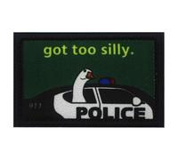 Got Too Silly Goose in Police Car Printed Patch 2x3.1 Inches Hook & Loop Funny Stickers Applique for Hats Shirts Jackets Backpacks (Got Too Silly)
