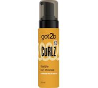 got2b Curlz Flexible Curl Mousse 200ml, Helps Hydrate & Define Curls, No Curnch Formula, with Aloe Vera & Panthenol, for Naturally Wavy & Curly Hair, Vegan Formula*, Silicone-free