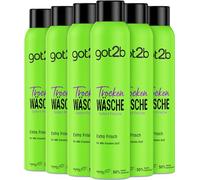 got2b Schwarzkopf Dry Shampoo Extra Fresh (6 x 200 ml), Dry Shampoo with Instant Fresh Effect, Dry Shampoo without Residue with 48 Hours Tropical Breeze Fragrance